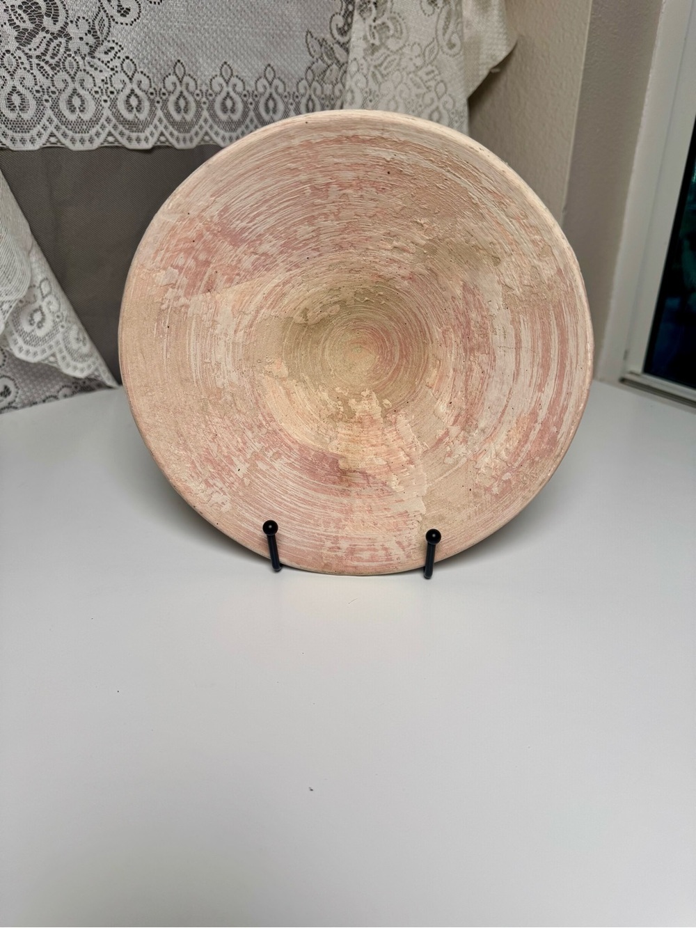 1985 Haegar Pottery Southwest Pedestal Bowl #3296, Made in the USA. 8” Diameter